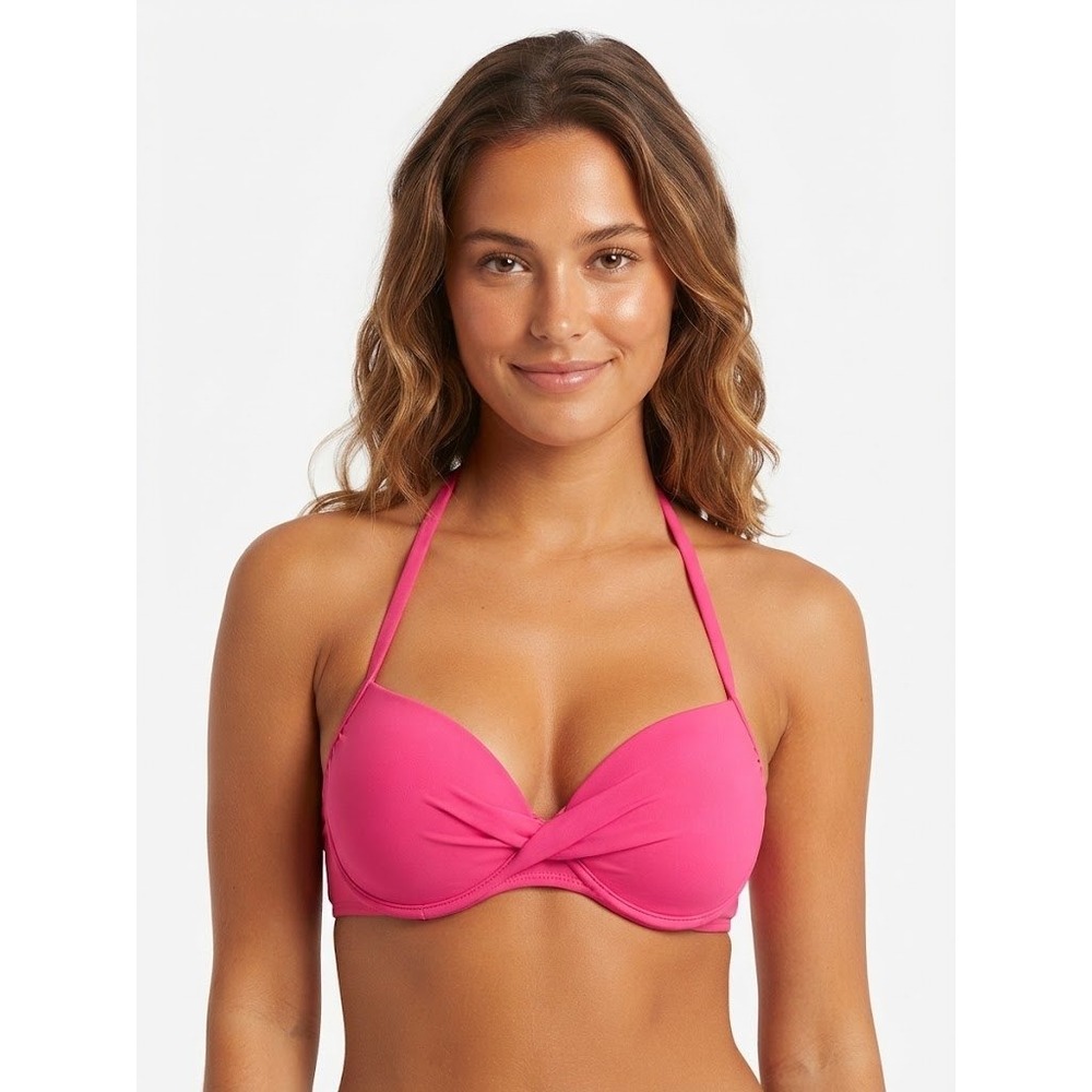 Barbiecore Stylus Bikini Top Womens Medium Pink Excellent Padded Halter Twist